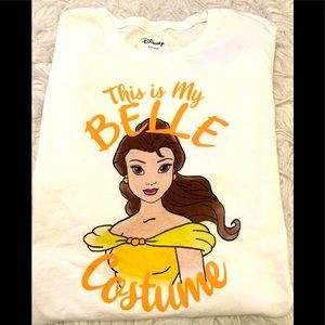 Disney Womens / girls Beauty and the beast " BELLE " white tshirt medium